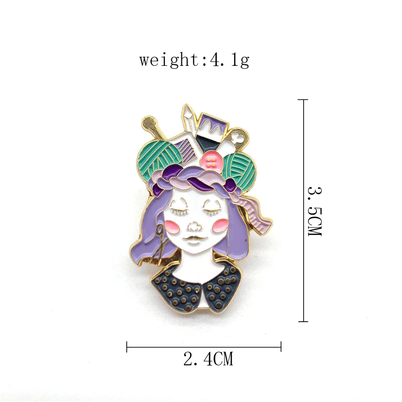 Cartoon Character Cute Girl Enamel Brooch Alloy Badge Denim Clothes Baby Pin Sweet Punk Accessories Woman Jewelry Gifts