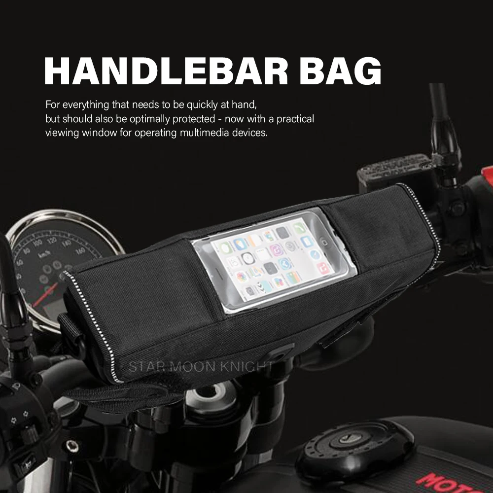 

For Moto Guzzi V100 Mandello V9 Roamer V7 III Stone Motorcycle Accessories Waterproof Bag Storage Handlebar bag Travel Tool bag