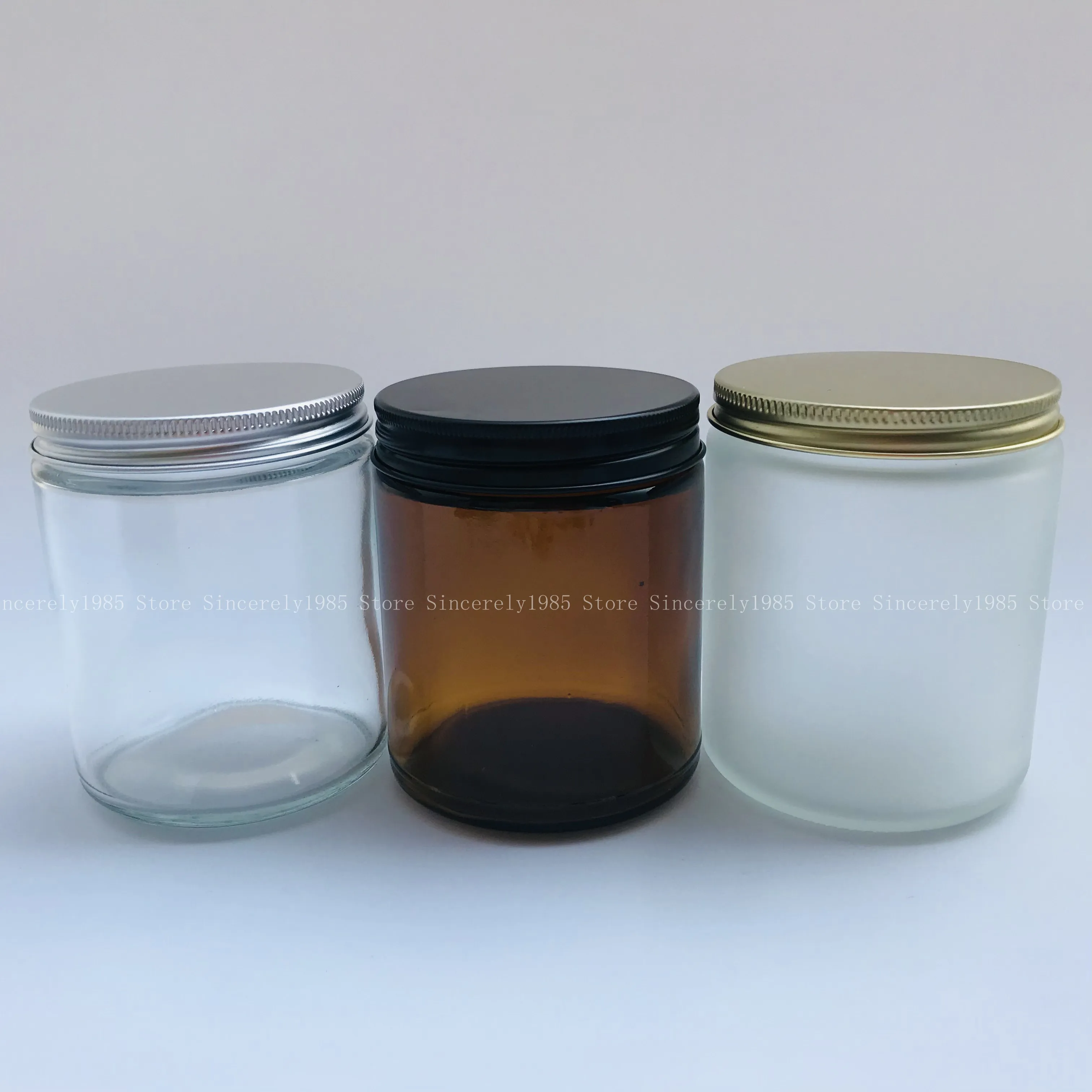 

4pcs 250ml Glass Candle Jars Empty Round Cosmetic Jar for DIY Aromatherapy Wax Melts Candles Salve Lotion Cream Storage