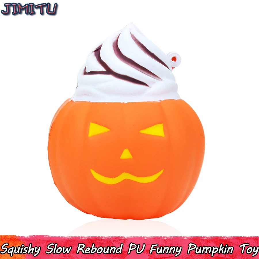 Funny Pumpkin Squishy Slow Rising Toy Halloween Party Home Decorative Toys for Kids Anti stress Slow Rebound Gifts Pendant