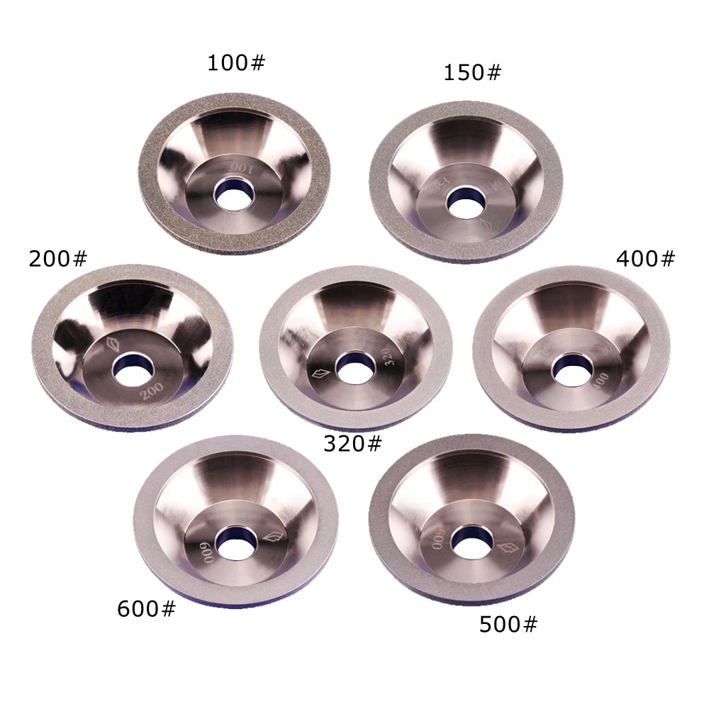 100mm elmas taşlama aşındırıcı tekerlek P100 - P600 kase şeklinde CNC karbür Metal Tungsten çelik freze kesicisi