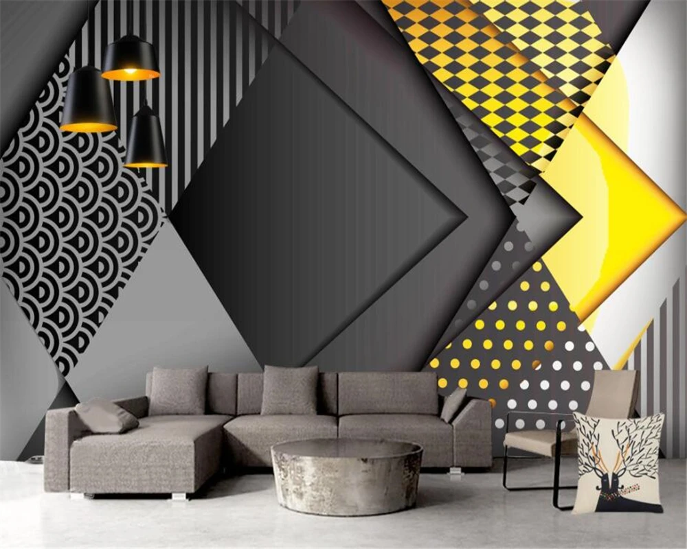 beibehang Custom Nordic papel de parede Modern New Geometric TV Sofa Background Bedroom Interior Living Room Wallpaper