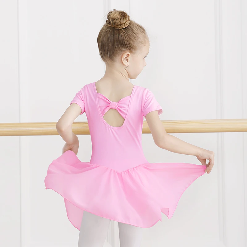 Children Ballet Dress Dance Leotards for Girls Transparent Chiffon Dance Skirts Kids Ballet Clothes Training Dance Bodysuits