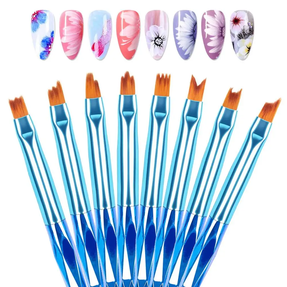 

8PC/Set DIY Nail Brush Nail Painting Brush Nail Designs Draw Lines Flowers Patterns Manicure Pen Tool