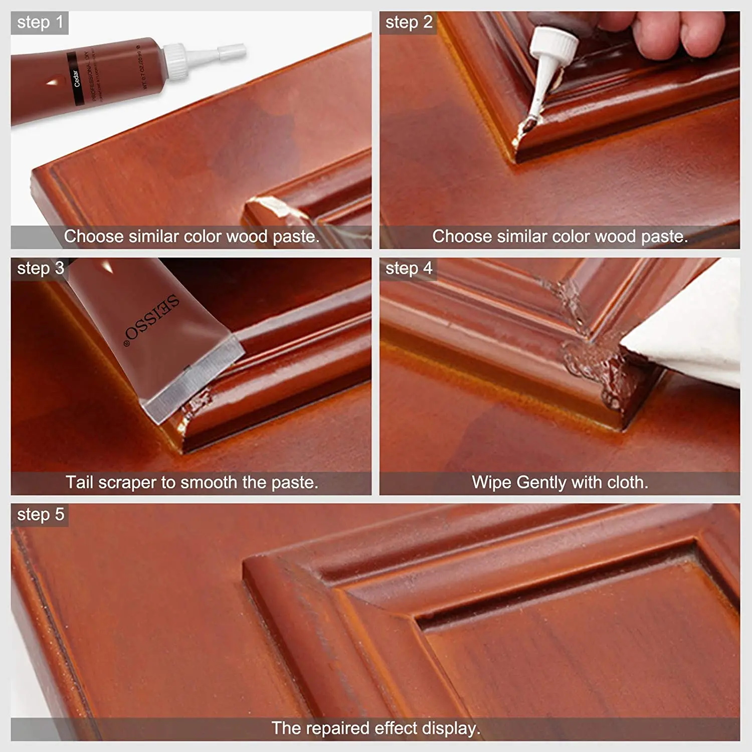 Furniture Scratch Repair Wood Filler Repair Paste 24 Colors Surface Scratch Restore Stain for Wooden Floor Table Door Cabinet