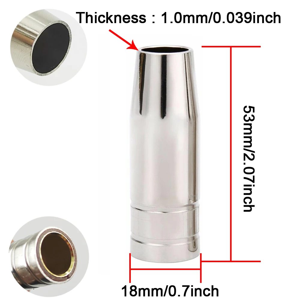 20Pcs Mig Welder Consumable Accessory Nozzles Contact Tips Holders Conductive Tips For 15AK MB15 Mig Co2 Welding Torch