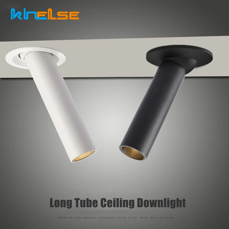 7w tubo longo downlight cob led regulável recesso cozinha loja escritório luz de teto 60 graus rotativo anti-reflexo luz do ponto