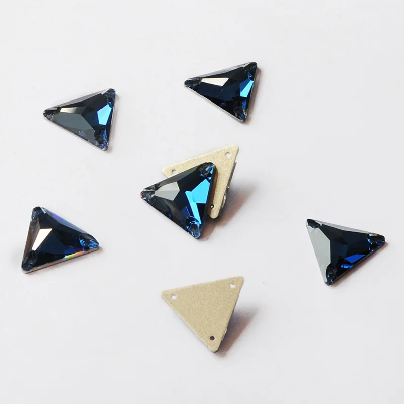 YanRuo Triangle Glass Crystal Strass Sew On Rhinestones Flatback Rhinestone For DIY Clothing Garment Needlework Jewelry Making