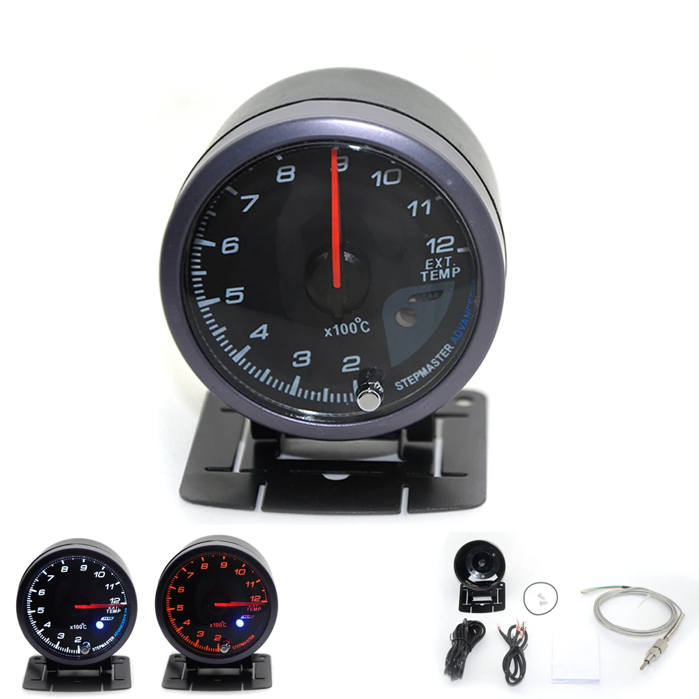 2.5 Inch 60mm Exhaust Gas Temp Gauge White&Orange Dual Led Display With Peak Warning