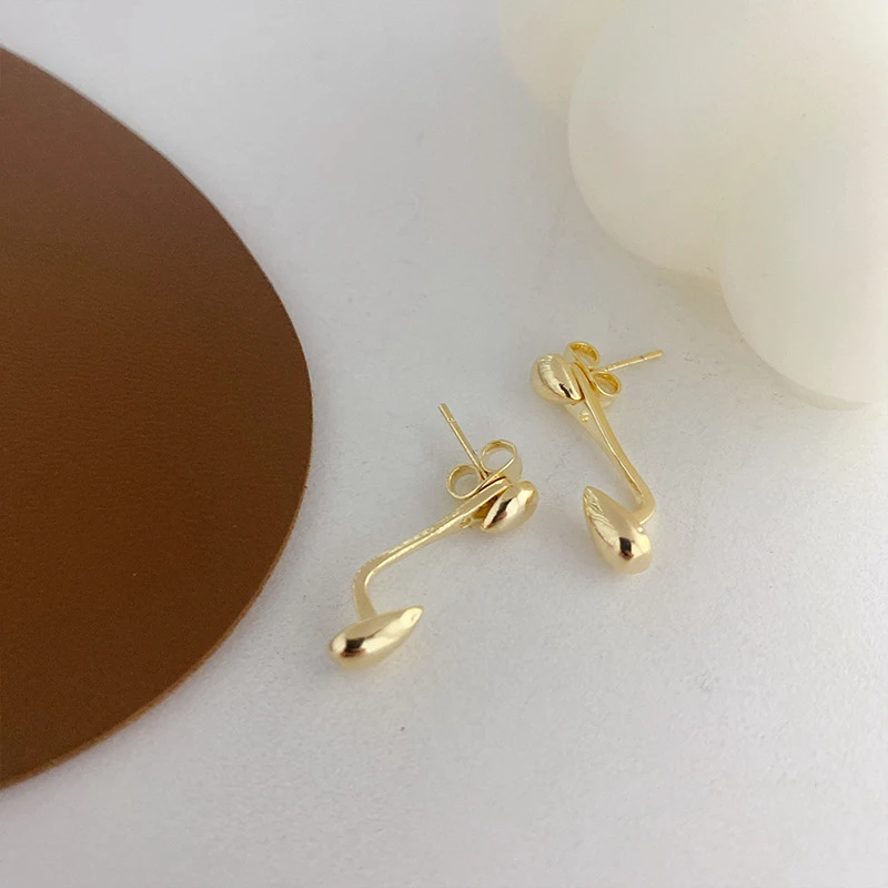 2024 Women Ladies Minimalist Gold/Silver Plated Front Back Ear Jacket Dainty 2 In 1 Stud Earrings for Teenager Girls