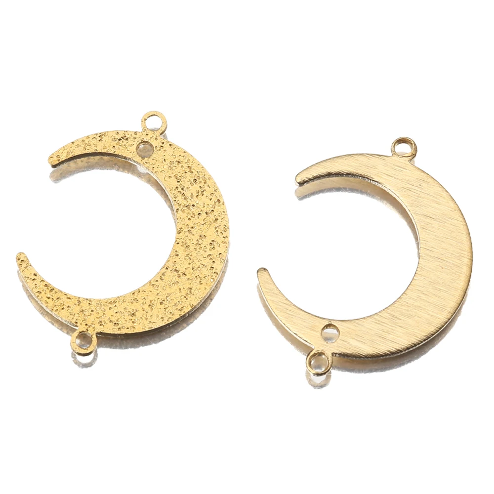 20Pcs Raw Brass Textured Crescent Moon Charms Connectors Diy For Women Witchy Celestial Drop Earrings Necklace Jewelry Making