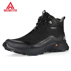 HUMTTO-Botas de Plataforma Masculina, Tênis Táticos, Botas de Tornozelo, Preto, Borracha, Trabalho, Segurança, Sapatos de Caminhada, Designer, Masculino, Inverno