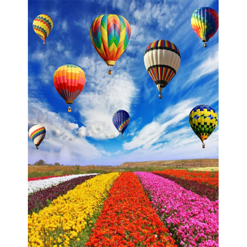 5D DIY Diamond Painting Cross Stitch Kit Diamond Mosaic Embroidery Hot Air Balloon Picture Square Round Diamond Decoration FH955