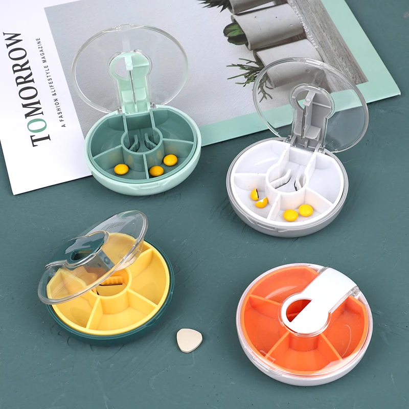 1Pcs Portable Mini Pill Cutter Splitter Divide Storage Case Medicine Cut Compartment Box Holder Pill Splitters