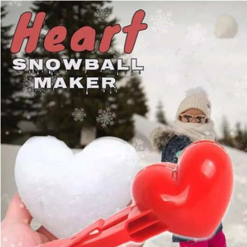 1 pz Love Heart Snowball Clip Maker Clip bambini Outdoor Winter Snow Sand Mold Tool creativo divertimento all'aria aperta e giocattoli sportivi