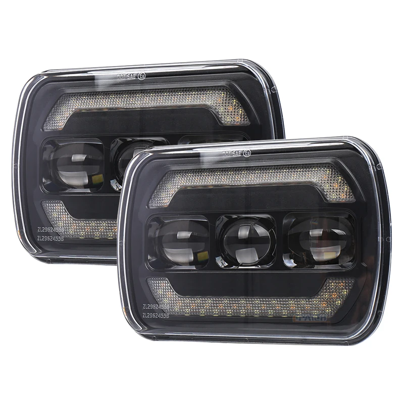 

2XSquare7x6 5X7 inch LED Headlight LED Headlamp High/Low Beam DRL Car Light For Jeep Wrangler YJ Cherokee XJ Wrangler truck 4X4.