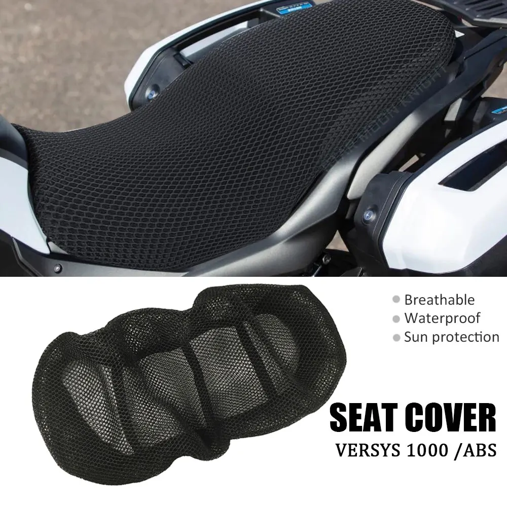 Fit For Kawasaki VERSYS1000 VERSYS 1000 ABS Motorcycle Anti-Slip Mesh Fabric Breathable Seat Cover Waterproof Sun-proof Cushion