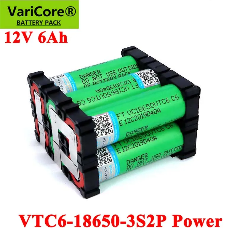 

11.1v/12.6V 18650 VTC6 3S2P 6000mAh 20 amps For 12V wireless Screwdriver batteries DIY weld battery pack