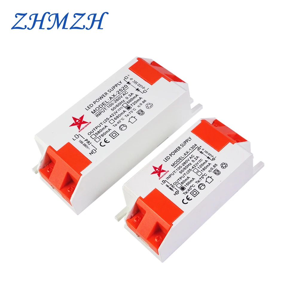 AC100-260V LED Power Supply 250mA 350mA 500mA 720mA 1050mA Constant Current LED Driver with SM Female Socket For CREE COB Chip