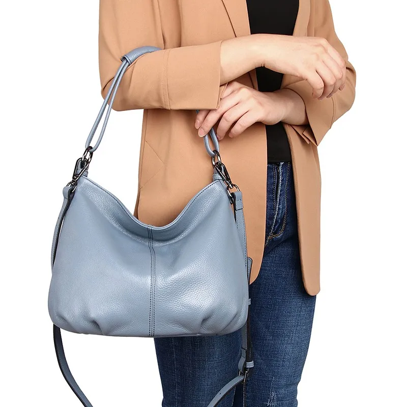 Luxury Women Leather Handbag Simple Casual Lady Totes Genuine Leather Shoulder Bags Female  Brand Designer Crossbody Bag