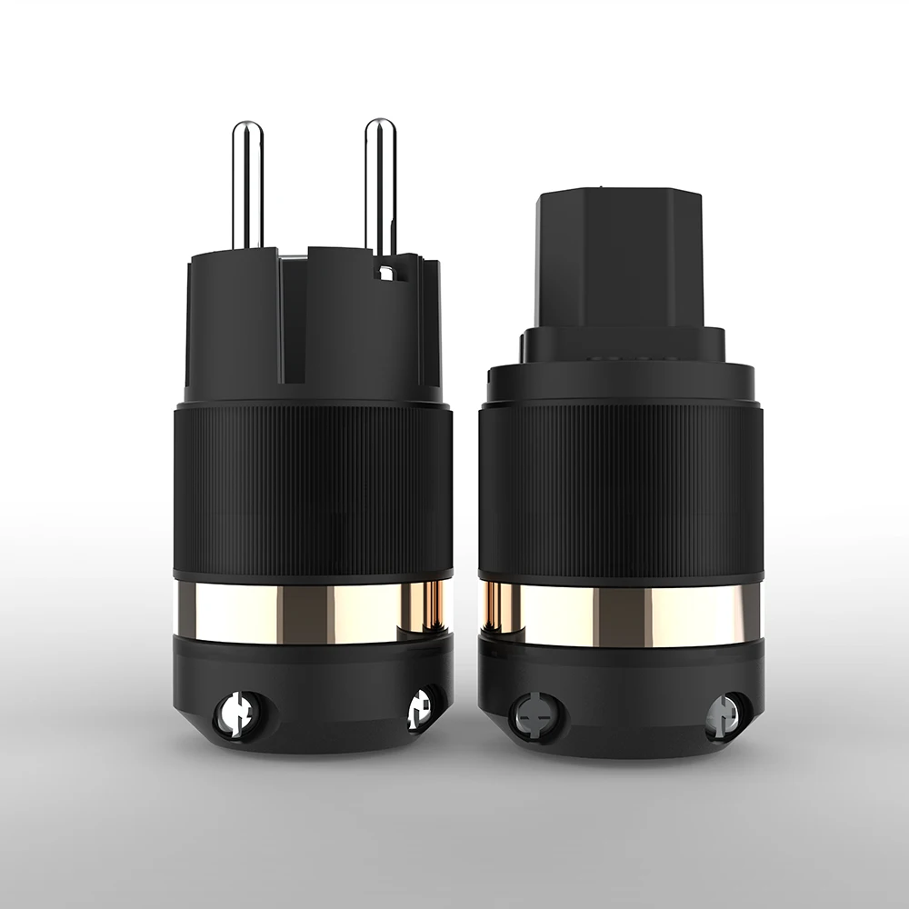 Audiocrast E05R M05R F05R Rhodium Plated Audio Grade Schuko Power Connector US AC Power Plug Female Power Plug Rhodium Plated