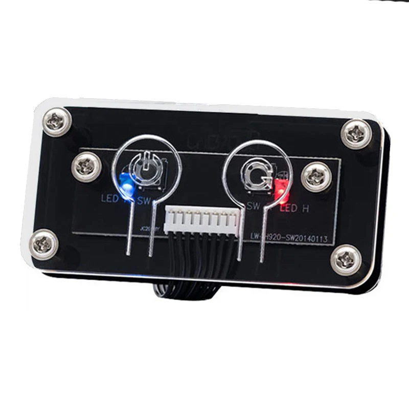 Desktop Power Switch Button, PC Power Supply On/Off ,Reset Extension Switcher w/ HDD LED Indicator & PMMA Case for Motherboard