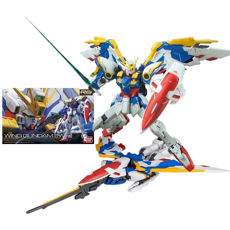 

Bandai Gundam Model Kit Anime Figure RG 20 1/144 Wing Gundam EW KA Genuine Gunpla Model Anime Action Figure Toys for Children