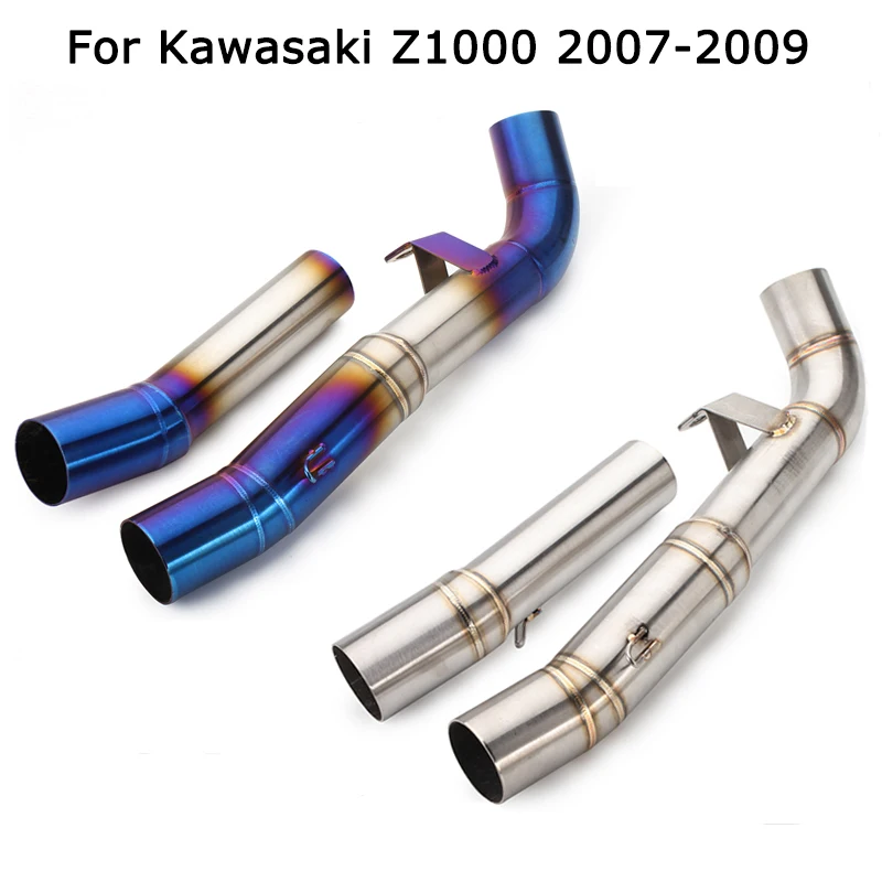 

51MM For Kawasaki Z1000 2007 2008 2009 Motorcycle Exhaust Middle Link Pipe Muffler Connect Tube Slip On Stainless Steel