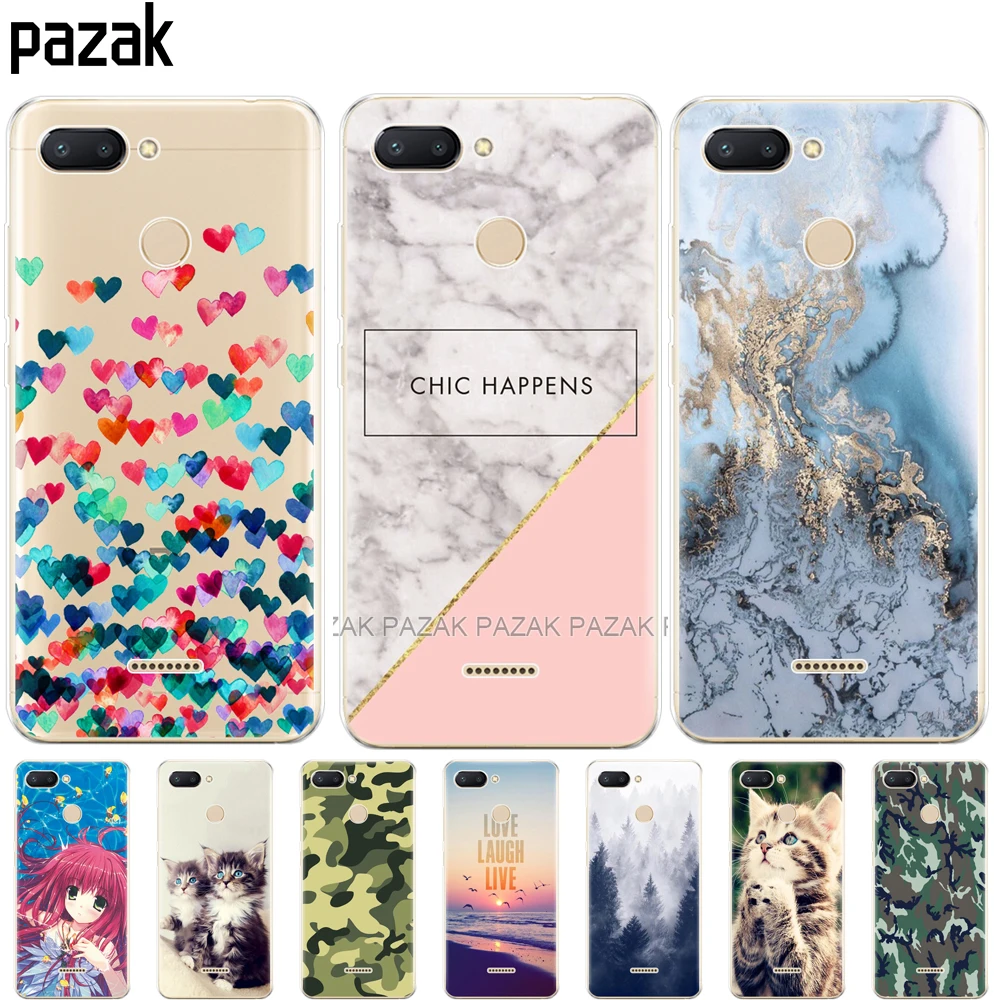 جراب سيليكون لهاتف Xiaomi Redmi 6 ، حماية كاملة ، ناعم ، غلاف خلفي ، ممتص الصدمات ، hongmi 6