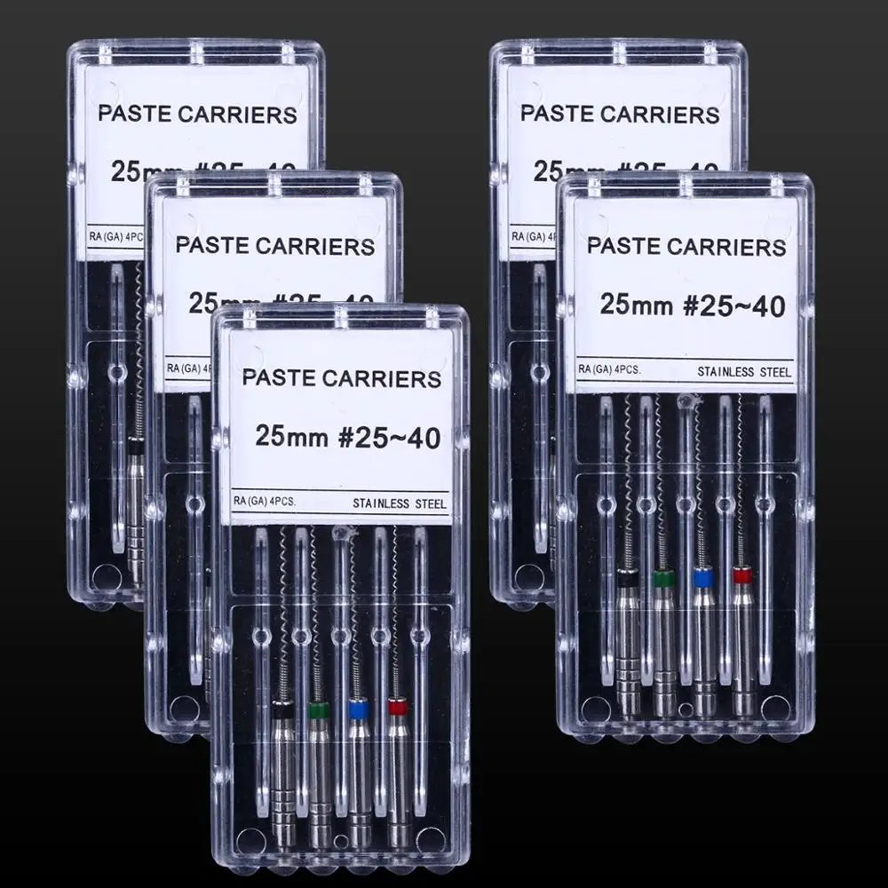 4 Stks/doos Azdent 25Mm 25 #-40 # Dental Rotary Pasta Dragers Spiraal Filler Lentulo Diverse Motor Vulling plakken Tandheelkunde Tool