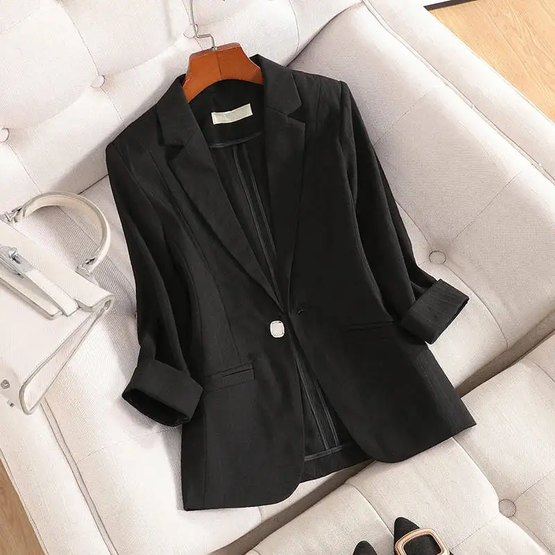 White Suit Jacket Women New Summer Fashion Thin Blazer Women Plus Size 3XL Chaquetas Elegant Casaul Blazers Autumn Coat C7451