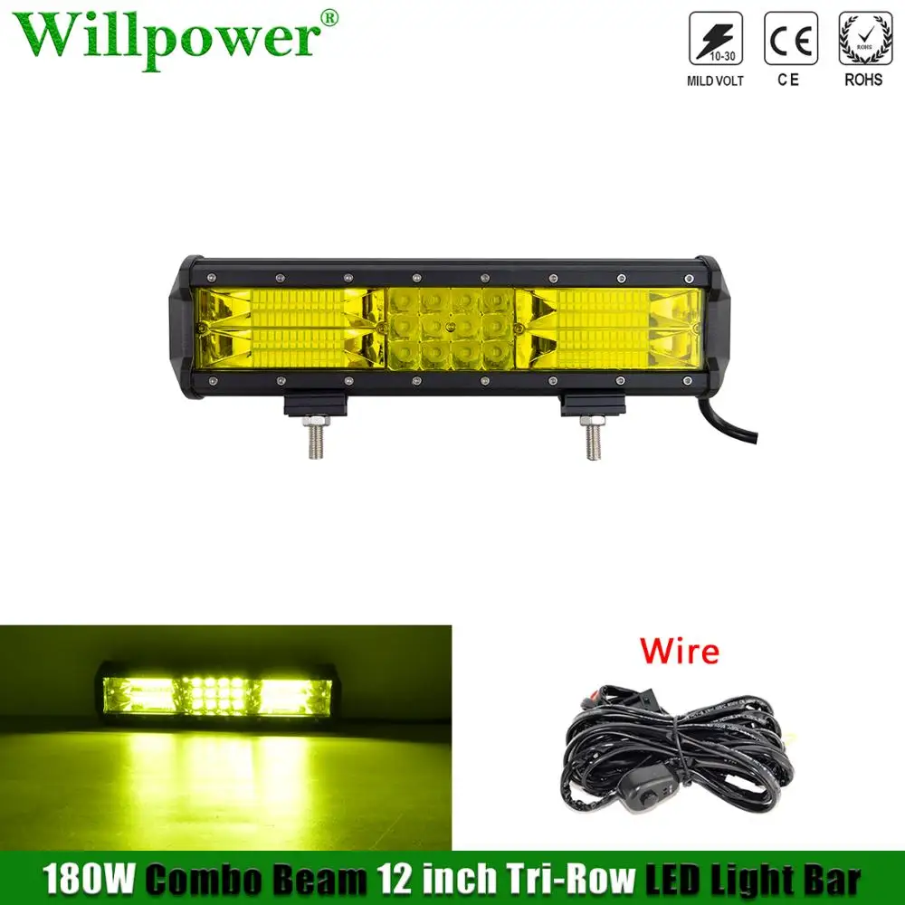 Offroad Car Bullbar Yellow Light 180W 12