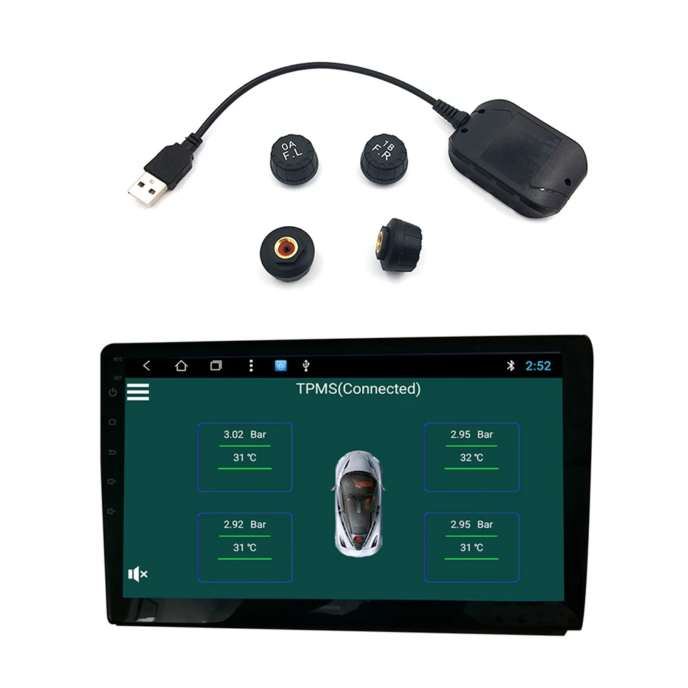 Tire Pressure Sensor Monitoring System USB TMPS For Car Radio Multimedia DVD Player Tire Pressure Monitor