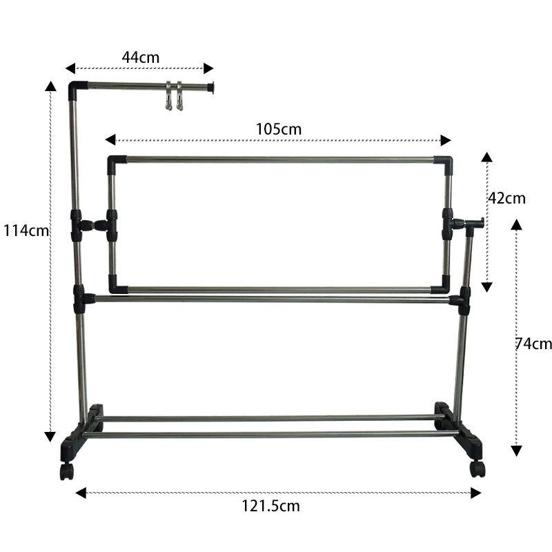 Stainless Steel Cross Stitch Frame tool Adjustable Chinese Cross Stitch Embroidery Floor Stand & Clothes Hanger stand Household