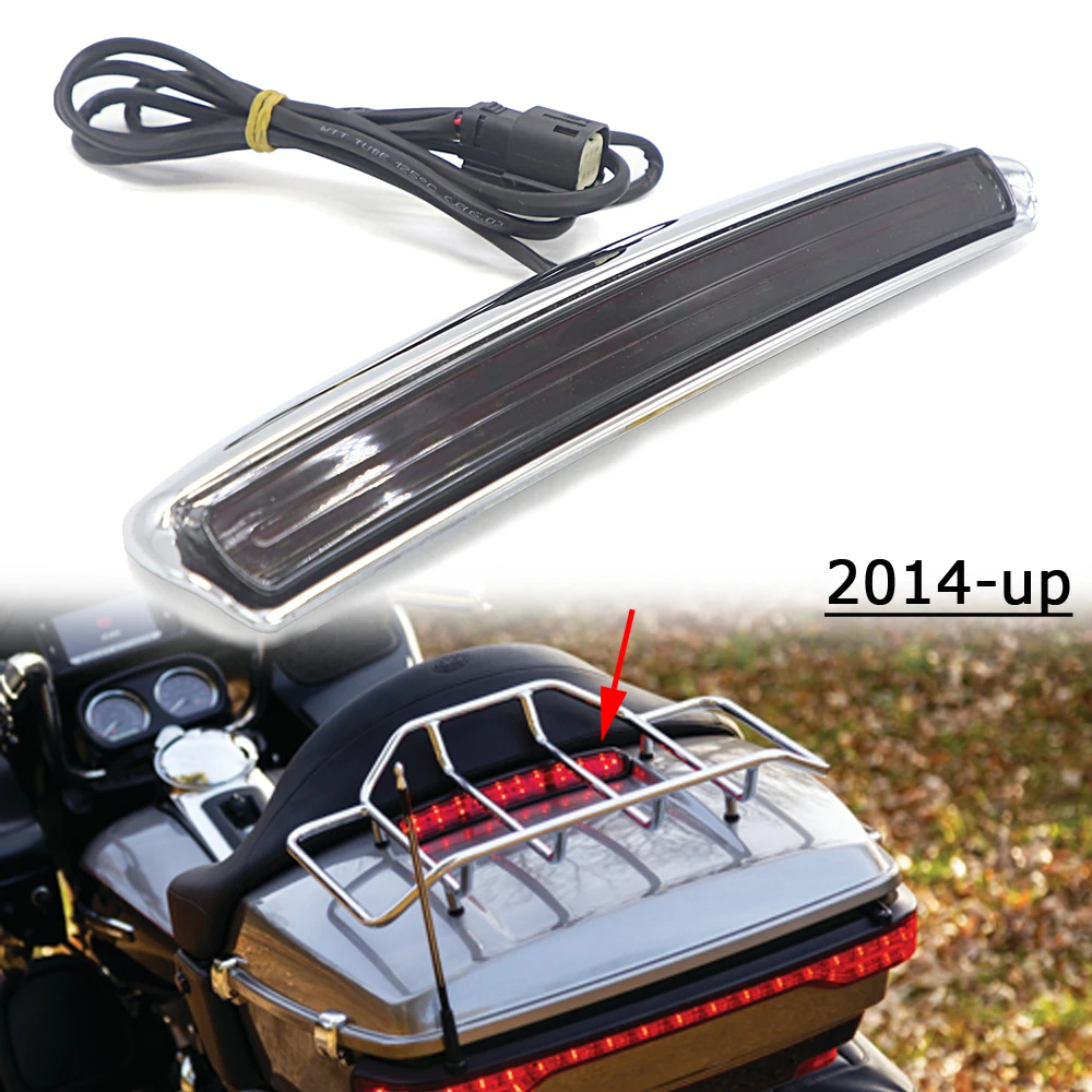 LED Motorcycle Chrome Plated Tour-Pak Cover Light For Electra Glide Low CVO Road Glide Ultra Limited Low Tri Glide 2014+