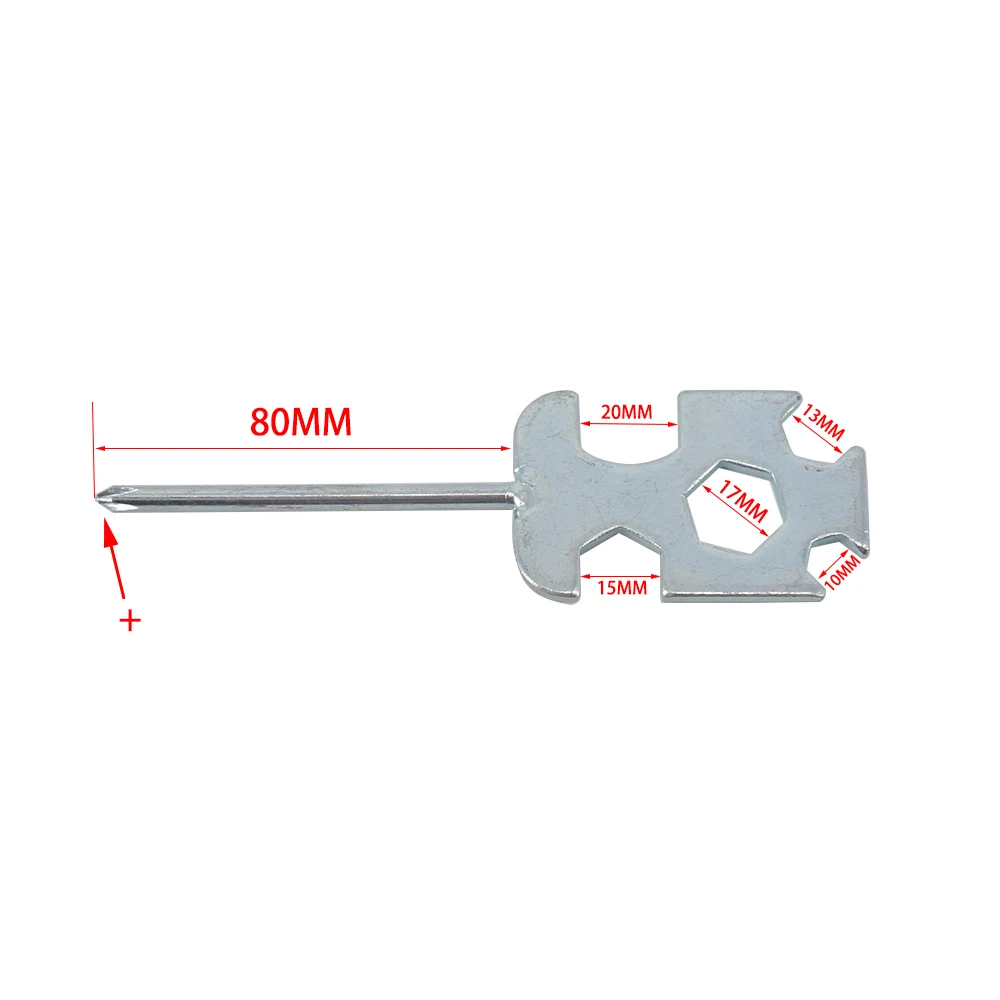 6 in 1 Bicycle Wrench Steel Hexagon Spanner Repair Tool Kits Portable Multi-holes Handheld Wrench for Removing Installing Screw