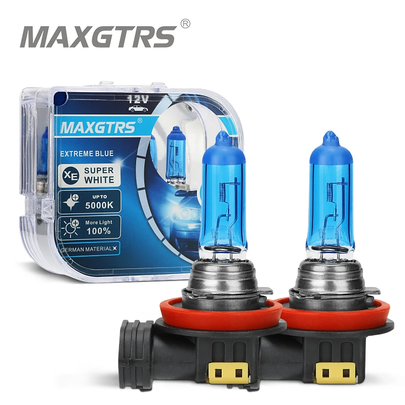 2x Super Bright Halogen Bulbs H1 H4 H7 H8 H11 9005 HB3 9006 HB4 100W 12V 5000K Car Headlight Fog Lights Driving Lamp White