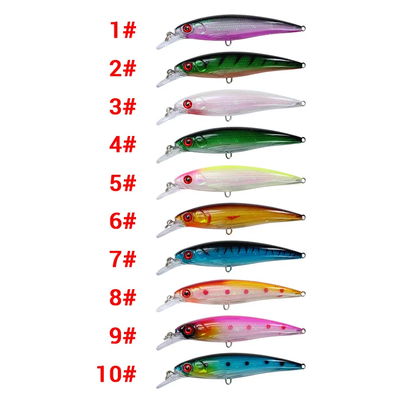 Sinking Minnow Fishing Lure, Hard Bait, Swimbait Bass Bait with Treble Hook, Fishing Tackle, 11cm, 13G, 1Pc
