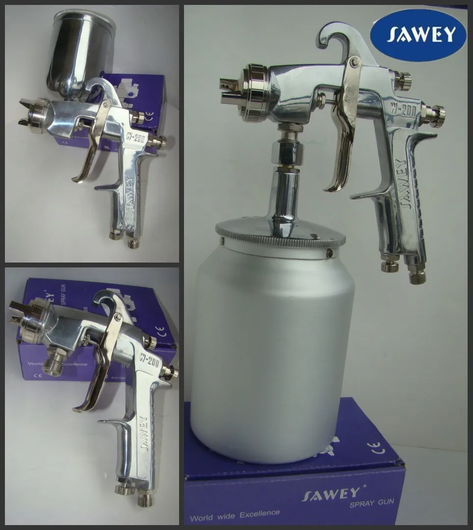 SAWEY W-200 Pressure feed gravity suction hand manual paint spray gun, Original Quality1.2/1.5/1.8/2.0/2.5mm,FREE SHIPPING