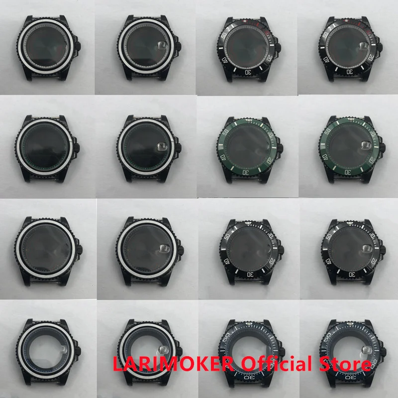 

LARIMOKER 40MM Stainless Steel Automatic Diving Black Watchcase Sapphire Glass Rotating Bezel Crown Fit NH35 PT5000 Machinery