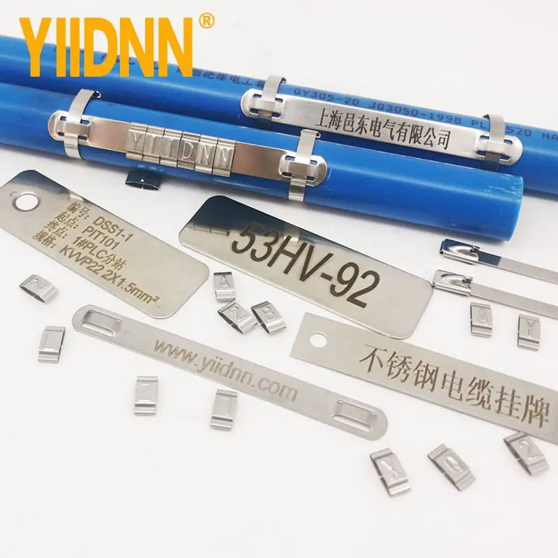 100pcs Superior Corrosion Resistance 316Stainless Steel Cable Marker Plate 19mm*89mm