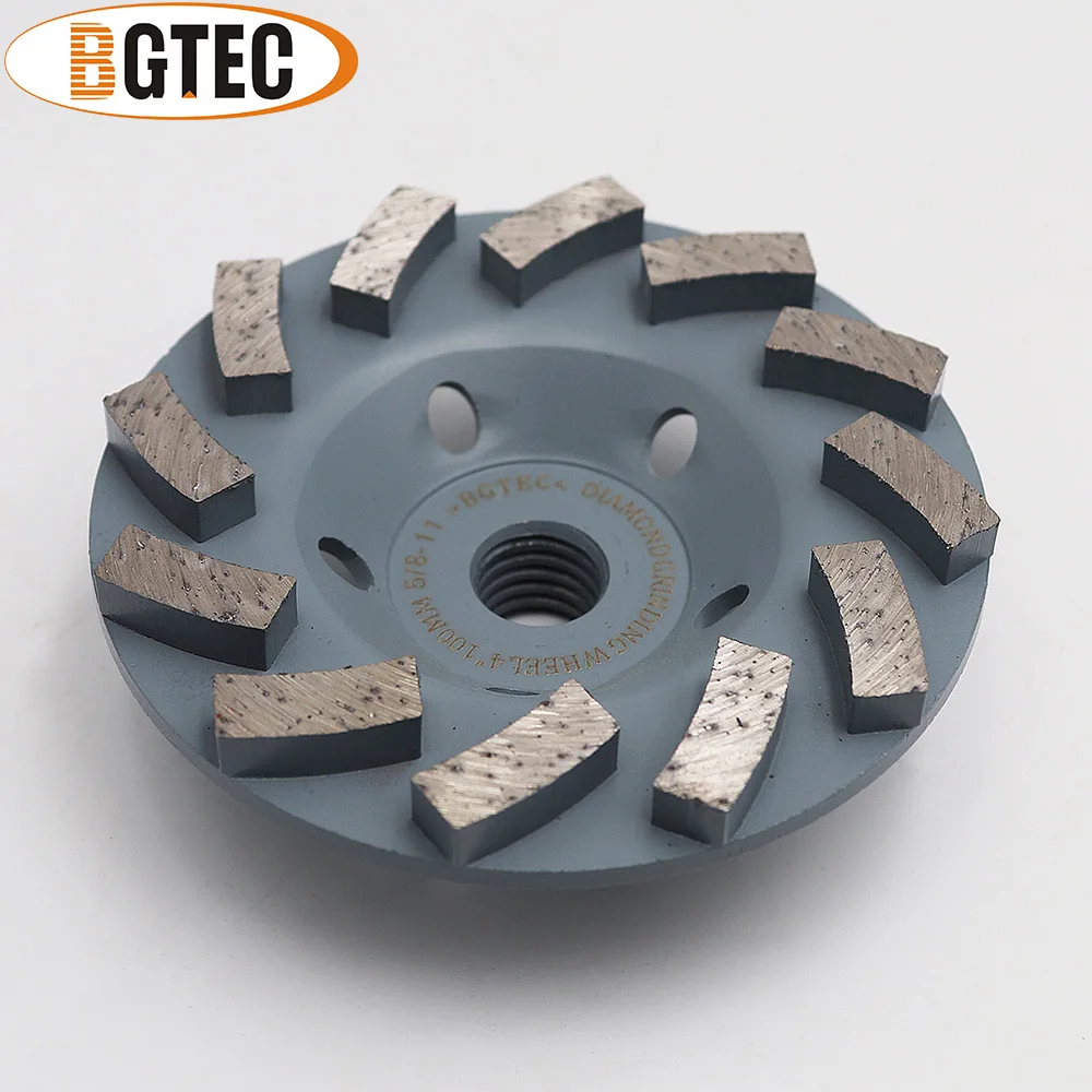 BGTEC-muela de copa de diamante Turbo de 4 pulgadas, discos de molienda de 100mm para hormigón, albañilería, material de construcción, 2 piezas