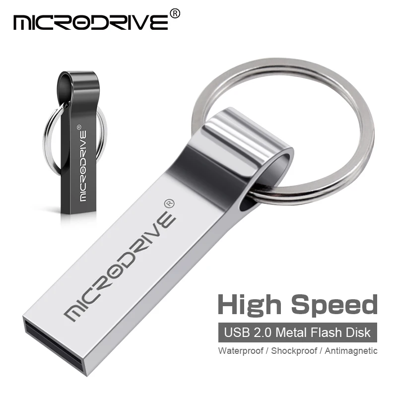 

Metal USB Flash Drive 128GB 64GB pendrive 32GB 4GB 8GB 16GB Memory sticks pen drive with key ring