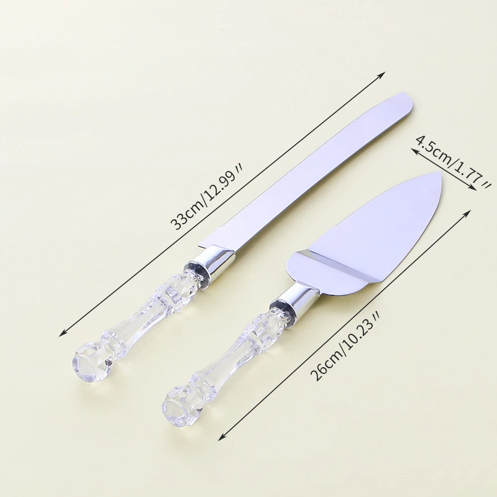 2Pcs Stainless Steel Cake Shovel Set Bread Pizza Knife Dessert Pie Fondant Divider Cutter Spatula Server Baking Tool for Wedding