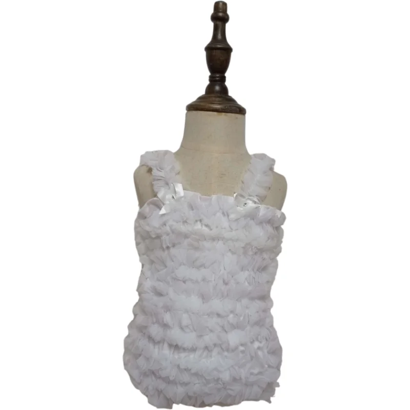 Girls Ruffle Tops T-shirt Children Tutu Tops White Light Purple Color Girls Petti Tops with ruffle