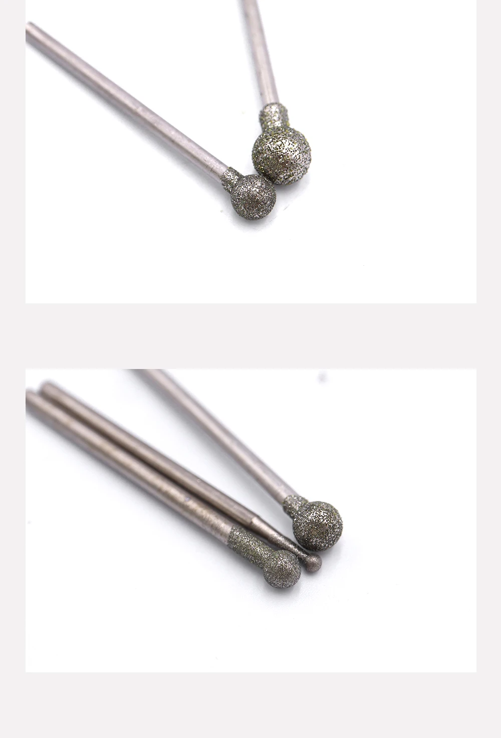 Reilyn 20 Stück kugelförmige Diamantschleifköpfe 2,35 mm 120 # Grobes Grit für Jade-Polier-, Form- und Schleifwerkzeuge – Detail 6