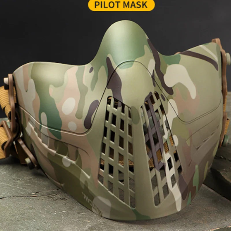 New Tactical Airsoft Mask Paintball Mask Strike Steel Half Face Mask Outdoor Protective Equipment