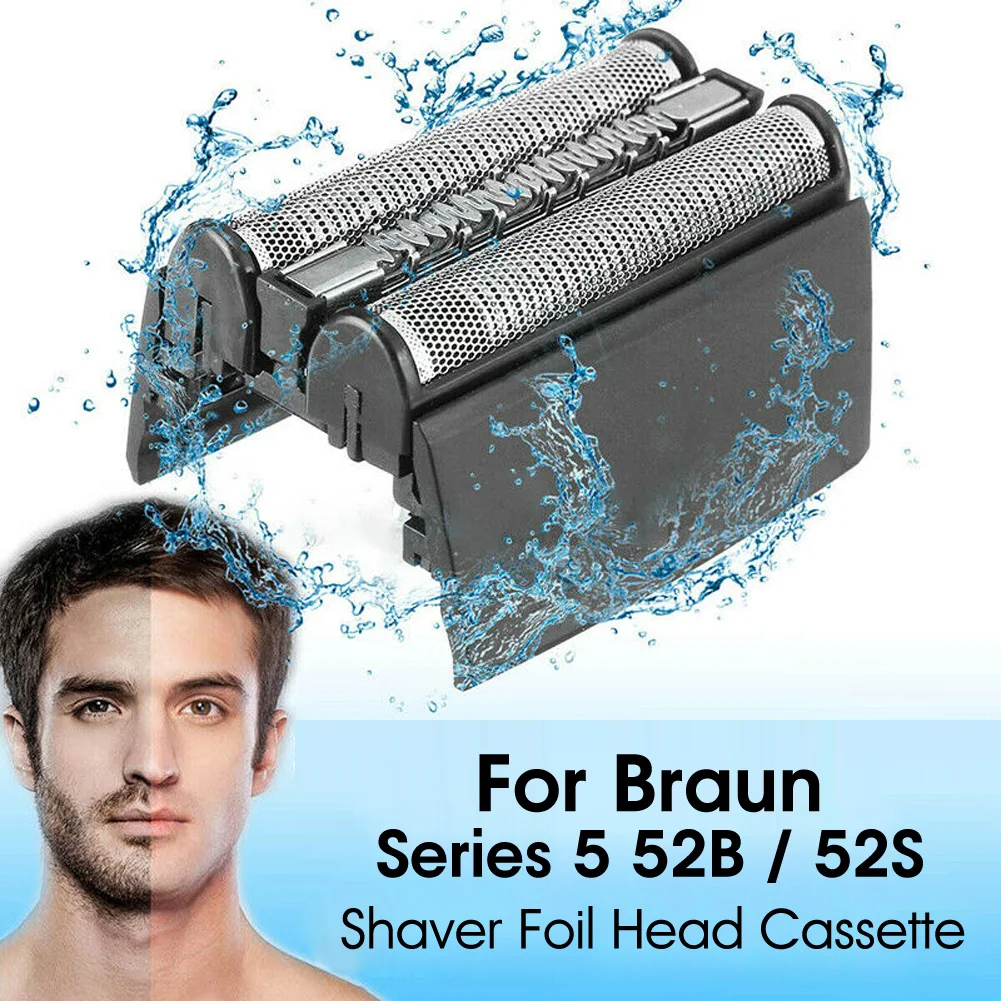 Shaver Replacement Foil Head Trimmer Head Cassette For Braun 52B 52S Series 5 5070 5090 ABS + Stainless Steel