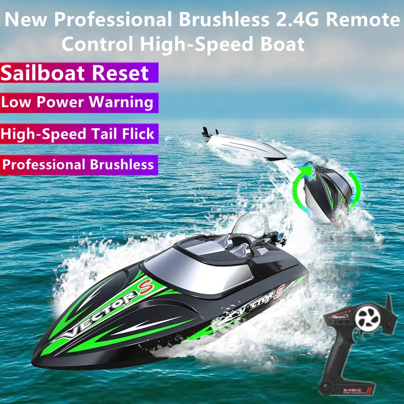 Fully Enclosed Waterproof Brushless RC Boat 60KM/H Water Circulation Cooling Low Battery Warning High Speed Remote Control Boat