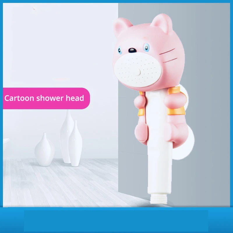 High Quality Cute Cartoon Handheld Shower Head Pressurized Single Head Single Head Rainfall  Bathroom Accessories